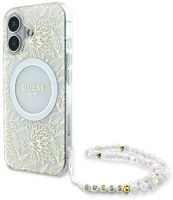Apple GUHMP16SHCPOFPH Guess iml flowers allover electro iphone 16 kemény hátlap tok pánttal kép
