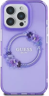 Apple GUHMP16SHFWFCU Guess iml flowers wreath iphone 16 magsafe kemény hátlap tok, lila kép