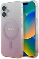 Apple GUHMP16SHGRCELP Guess iml glitter gradient iphone 16 magsafe kemény hátlap tok, rózsaszín kép
