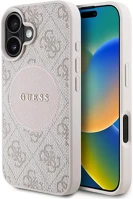 Apple GUHMP16SP4PGRSGP Guess 4g circle classic logo iphone 16 magsafe hátlap tok, rózsaszín kép