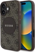 Apple GUHMP16SP4PGRSGW Guess 4g circle classic logo iphone 16 magsafe hátlap tok, barna kép