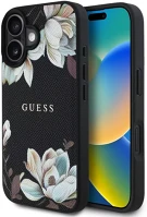 Apple GUHMP16SPGNMPLMK Guess pu grained magnolia iphone 16 magsafe hátlap tok, fekete kép