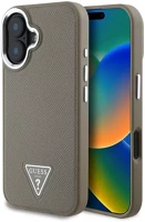Apple GUHMP16SPGTSPSW Guess grained triangle iphone 16 magsafe tok, barna kép