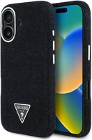 Apple GUHMP16SRJFWTLK Guess denim triangle logo iphone 16 magsafe hátlap tok, fekete kép