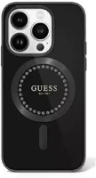 Apple GUHMP16XPFTDTEK Guess iml rhinestones magsafe iphone 16 pro max kemény hátlap tok, fekete kép