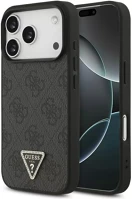 Apple GUHMP17LP4TDPLK Guess leather 4g triangle strass iphone 17 pro kemény hátlap tok, fekete kép