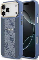 Apple GUHMP17LPG4SEMCB Guess 4g stripe  iphone 17 pro magsafe tok kameravédő kerettel, kék-arany kép