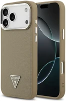 Apple GUHMP17LPGTSPSW Guess grained triangle logo iphone 17 pro magsafe hátlap tok, barna kép