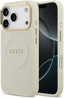 Apple GUHMP17LPSAMSECE Guess peony hot stamp  iphone 17 pro magsafe tok kameravédő peremmel, bézs kép