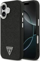 Apple GUHMP17SPFGTSCMK Guess glitter triangle logo  iphone 17 magsafe hátlap tok, fekete-ezüst kép