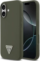 Apple GUHMP17SSCTRLMA Guess silicone triangle logo  iphone 17 magsafe hátlap tok, zöld (khaki) kép
