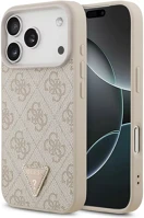 Apple GUHMP17XP4TDPLP Guess leather 4g triangle strass iphone 17 pro max kemény hátlap tok kép