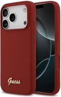 Apple GUHMP17XSMBSLM Guess silicone script metal logo  iphone 17 pro max magsafe tok, magenta kép