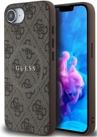 Apple GUHMPSE4G4GFRW Guess pu leather 4g colored ring  iphone 17e / iphone 16e magsafe tok, barna kép