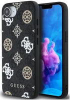 Apple GUHMPSE4P4PWPK Guess pu 4g peony logo  iphone 17e / iphone 16e magsafe hátlap tok, fekete kép