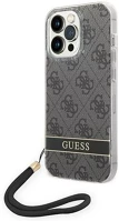 Apple GUOHCP14LH4STK Guess 4g print strap  iphone 14 pro hátlap tok, fekete kép