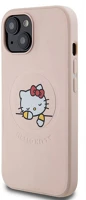 Apple HKHMP15SPMHSKP Hello kitty pu kitty asleep logo  iphone 15 magsafe hátlap tok, rózsaszín kép
