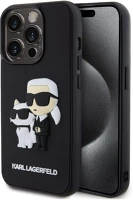 Apple KLHCP13L3DRKCNK Karl lagerfeld 3d rubber karl and choupette  iphone 13 pro hátlap tok, fekete kép