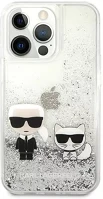 Apple KLHCP13LGKCS Karl lagerfeld liquid glitter karl and choupette hátlap tok kép