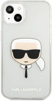 Apple KLHCP13SKHTUGLS Karl lagerfeld head full glitter szilikon hátlap tok  iphone 13 mini, ezüst kép