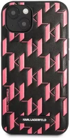 Apple KLHCP13SMNMP1P Karl lagerfeld monogram plaque hátlap tok iphone 13 mini, rózsaszín kép
