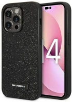 Apple KLHCP14LG2ELK Karl lagerfeld glitter plaque  iphone 14 pro hátlap tok, fekete kép