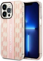 Apple KLHCP14LHKLSPCP Karl lagerfeld mono vertical stripe  iphone 14 pro hátlap tok, rózsaszín kép