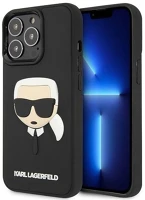 Apple KLHCP14LKH3DBK Karl lagerfeld 3d rubber karl's head  iphone 14 pro hátlap tok, fekete kép