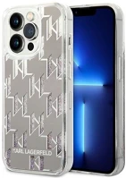 Apple KLHCP14LLMNMS Karl lagerfeld liquid glitter monogram iphone 14 pro hátlap tok, ezüst kép