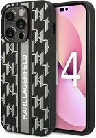 Apple KLHCP14LPGKLSKG Karl lagerfeld monogram stripe iphone 14 pro hátlap tok, szürke kép