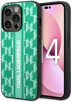 Apple KLHCP14LPGKLSKN Karl lagerfeld monogram stripe iphone 14 pro hátlap tok, zöld kép