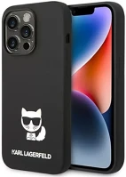 Apple KLHCP14LSLCTBK Karl lagerfeld silicone choupette body  iphone 14 pro hátlap tok, fekete kép