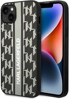 Apple KLHCP14MPGKLSKG Karl lagerfeld monogram stripe  iphone 14 plus hátlap tok, szürke kép