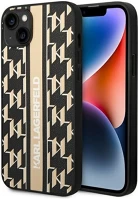 Apple KLHCP14MPGKLSKW Karl lagerfeld monogram stripe  iphone 14 plus hátlap tok, barna kép