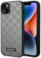 Apple KLHCP14MSAKLHPG Karl lagerfeld saffiano mono metal  iphone 14 plus hátlap tok, szürke kép