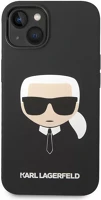 Apple KLHCP14MSLKHBK Karl lagerfeld head liquid szilikon hátlap tok iphone 14 plus, fekete kép