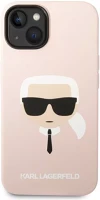 Apple KLHCP14MSLKHLP Karl lagerfeld head liquid szilikon hátlap tok  iphone 14 plus, rószaszín kép
