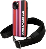 Apple KLHCP14MSTSTP Karl lagerfeld color stripes strap  iphone 14 plus hátlap tok, rózsaszín kép