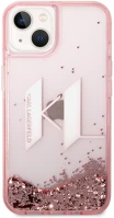 Apple KLHCP14SLBKLCP Karl lagerfeld liquid glitter big kl  iphone 14 hátlap tok, rózsaszín kép