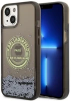 Apple KLHCP14SLCRSGRK Karl lagerfeld liquid glitter rsg iphone 14 hátlap tok, fekete kép