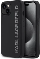 Apple KLHCP14SRBKGVCK Karl lagerfeld 3d rubber glitter logo iphone 14 csillámos hátlap tok, fekete kép