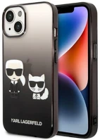Apple KLHCP14STGKCK Karl lagerfeld gradient ikonik karl & choupette  iphone 14 hátlap tok, fekete kép