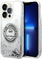 Apple KLHCP14XLCRSGRS Karl lagerfeld liquid glitter rsg  iphone 14 pro max hátlap tok, ezüst kép