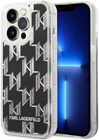 Apple KLHCP14XLMNMK Karl lagerfeld liquid glitter monogram iphone 14 pro max hátlap tok, fekete kép