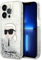 Apple KLHCP14XLNKHCH Karl lagerfeld glitter karl head iphone 14 pro max hátlap tok, ezüst kép