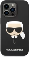 Apple KLHCP14XSLKHBK Karl lagerfeld head liquid szilikon hátlap tok  iphone 14 pro max, fekete kép