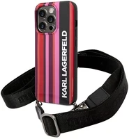 Apple KLHCP14XSTSTP Karl lagerfeld color stripes strap iphone 14 pro max hátlap tok, rózsaszín kép