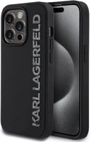Apple KLHCP15LRBKGVCK Karl lagerfeld 3d rubber glitter logo iphone 15 pro csillámos hátlap tok kép