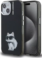 Apple KLHCP15SHMCHAQK Karl lagerfeld iml aquarelle choupette iphone 15 hátlap tok, fekete kép