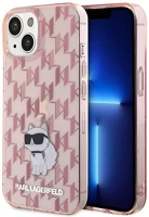 Apple KLHCP15SHNCMKLP Karl lagerfeld monogram choupette iphone 15 hátlap tok, rózsaszín kép